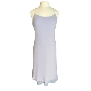 VTG Spenser Jeremy 100% Silk Lavender Slip Dress 14 Sheer Overlay 90s Fairycore